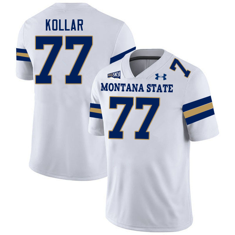 Men #77 Bill Kollar Montana State Bobcats Jerseys Football Stitched-White